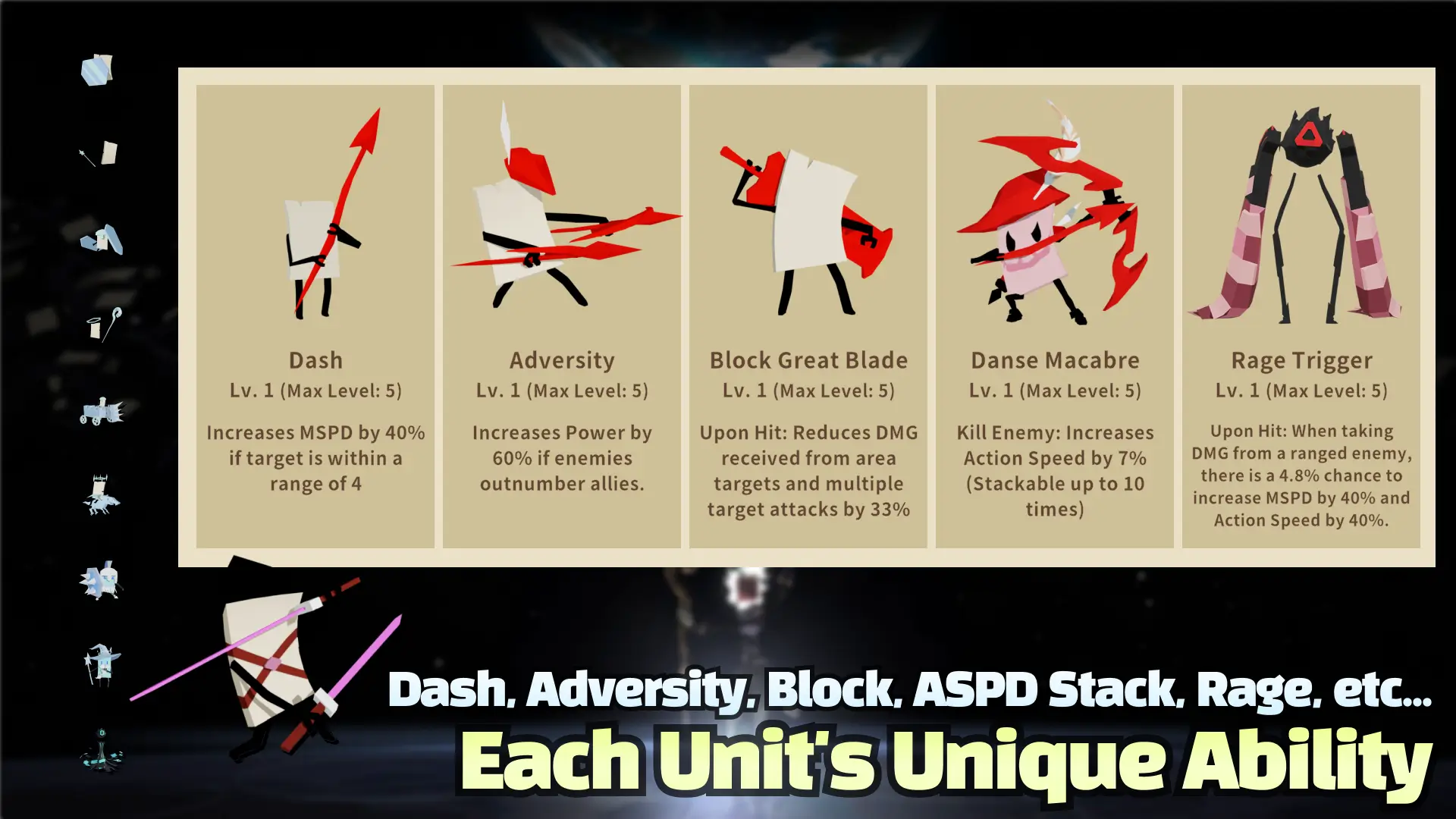 Sammlung von Spellers Einheiten